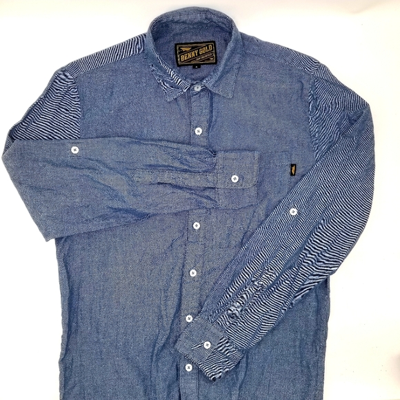 Men's Benny Gold Long Sleeve Blue Shirt - Picture 5 of 9